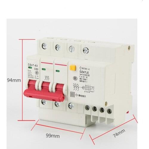 50 pec 3P+N 20A 25A 30A 40A 50A 63A 230V~ 50HZ/60HZ Residual current Circuit breaker with over current and Leakage protection