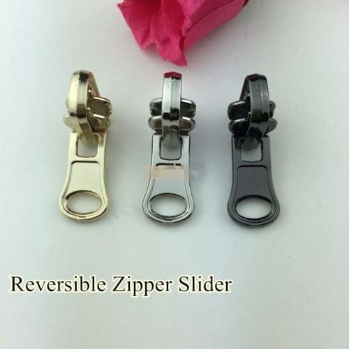 10pcs Copper Zipper Slider NO.3 Auto Lock reversible double face Rotate Zip Slider Professional 4 colors free shipping 2 color