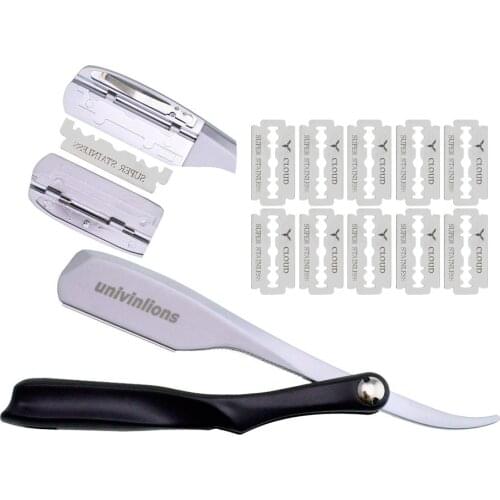 10 Blades Foldable 74 Dural Edge Razors Spring Internal Hair Removal Shaving Shaver Shavette Beard Face Underarm Body Eyebrow