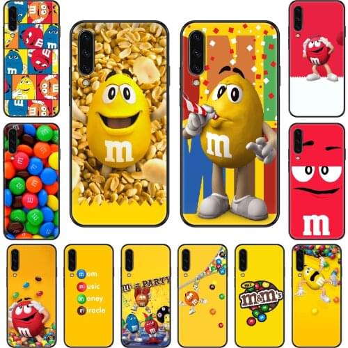 M&M Chocolate Peanut cute Phone case For Samsung Galaxy A 3 5 8 9 10 20 30 40 50 70 E S Plus 2016 2017 2018 2019 black trend