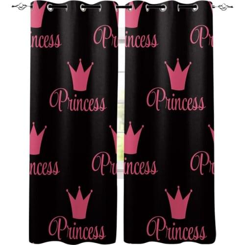 Home Curtain Pink Crown Princess Bedroom Kitchen Curtains Living Room Decoration Items Window Curtains for Living Room