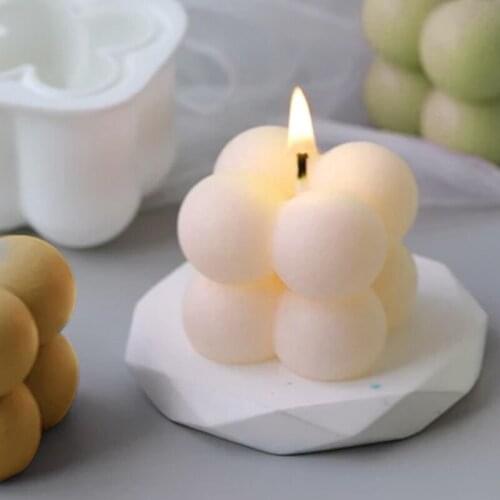 Aromatherapy Candle Mould Soy Milk Small Cube Three-dimensional Rubiks Cube Homemade Silicone Mold Bubble Ball Shape Tool