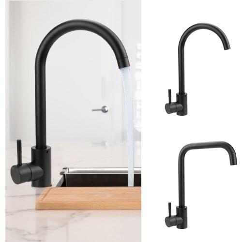 Hot and Cold Deck Mounted Sinks Black Pull out Stainless Steel 360 Rotate Kitchen Accessories Kitchen Faucet Mixer Tap