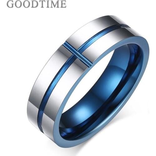 Trendy Wedding Ring For Man Tungsten Carbide Blue Ring Bands Jewelry Accessoeries Engagement Ring For Man Party Decoration