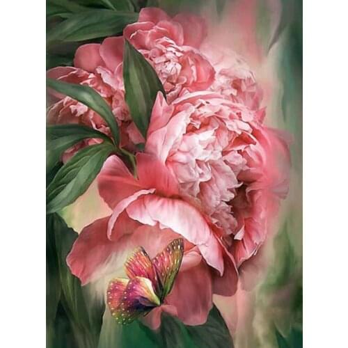 Round drill diamond embroidery canvas painting diy 5d diamond mosaic rhinestones picture needlework decor flowers craft AB309