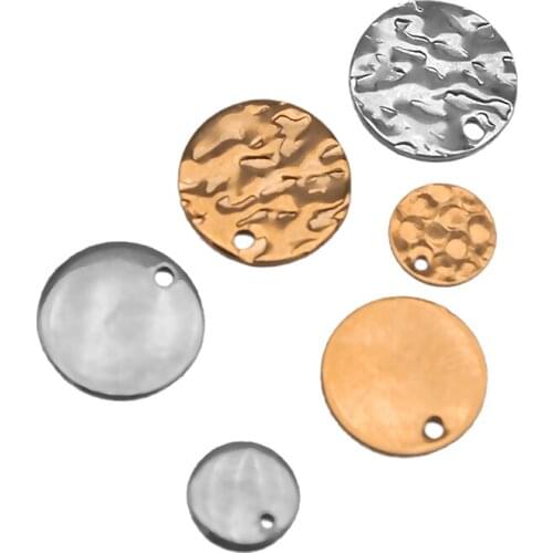 20pcs Stainless Steel Gold Plated Round Tags Coin Disc Charms Round Stamping Blank Jewelry Making Necklace Bracelet Accessories