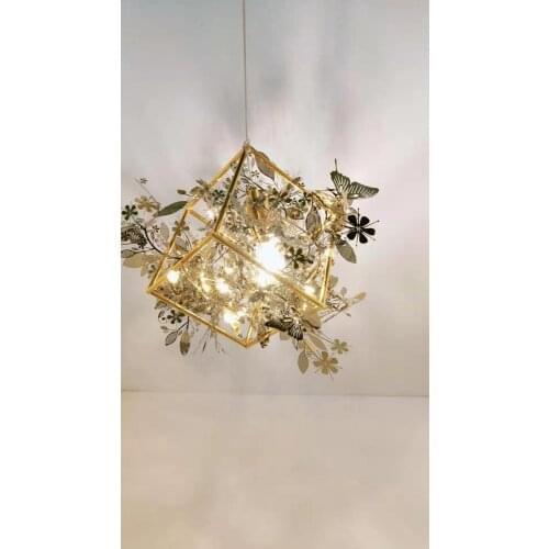 Butterfly chandelier window art tree leaf cloakroom walnut clothing jewelry restaurant bedroom shop decorated LED chandeliers