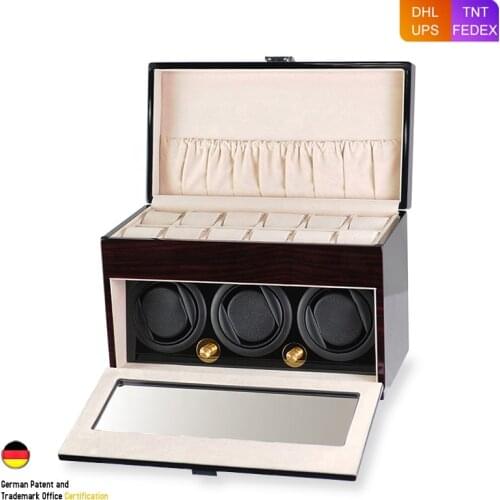 Automatic Watch Winder with 3+12 Watches Jewelry Wood Box Quiet Japanese Mabuchi Motor Adjustable Modes Watch Winding Storage
