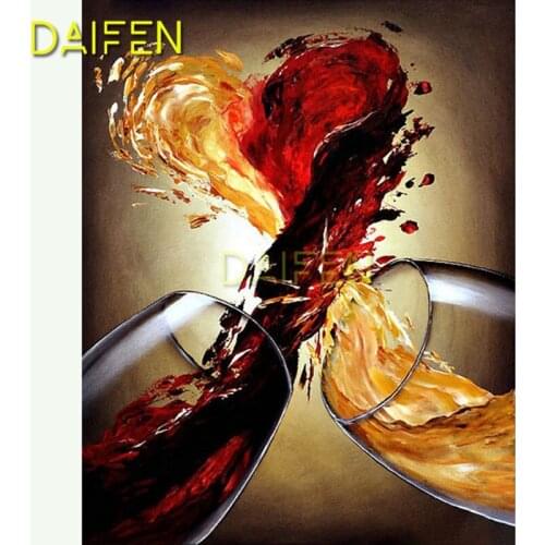 DIY 3D Diamond mosaic Full Square Diamond painting red and yellow wine cup Cheers Full Round Diamond embroidery Cross stitch