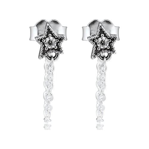 Celestial Stars Earring 100% 925 Sterling-Silver-Jewelry Free Shipping