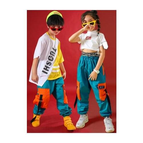 New Children Casual Pants Sweatshirt Shirt Hip Hop Clothing Clothes Jazz Dance Costume for Girls Ballroom Dancing Streetwear