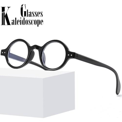 New Round Glasses Frame Women Men Small Frames Computer Optical Eyeglasses Vintage Brand Designer Leopard Black Glass Clear Lens