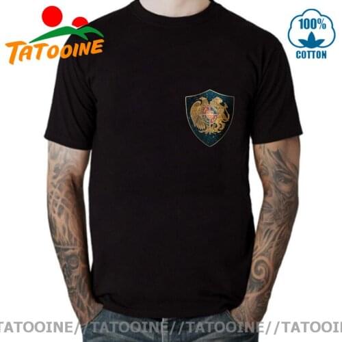 Tatooine Clothes Armenia Coat of Arms and Starry Nights Shield T shirt men Vintage Tee shirt Custom Retro Armenian Pride T-shirt