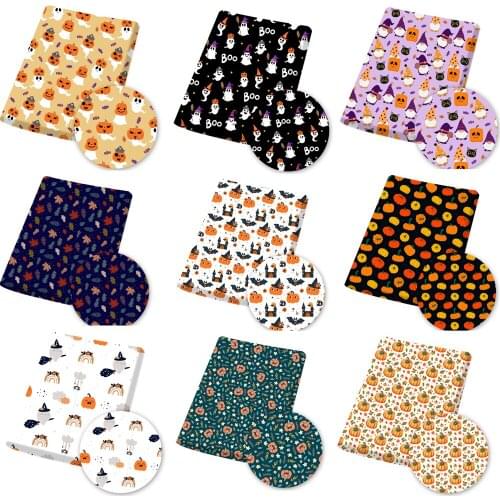Polyester Cotton Fabric Halloween Pumpkin Ghost Printed Cloth Sheets Dress DIY Craft Material Decoration Patchwork 45*145cm