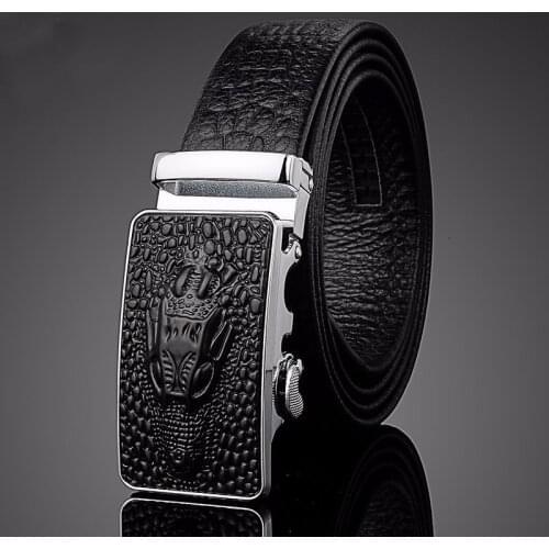 Hot Sale Men belts Luxury Genuine Leather Crocodile designer High Quality Automatic Buckle Real Cowhide Jeans belt NS48