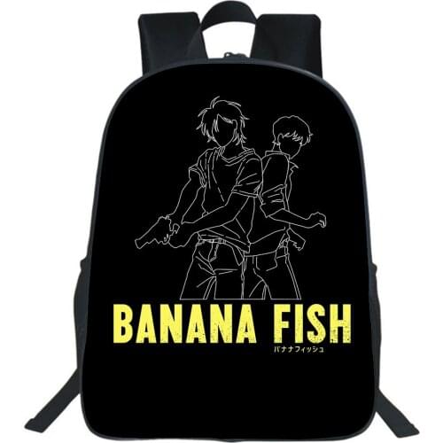 Banana Fish Backpack Cartoon Backpack Fashion Designer Teens School Bag Students Bookbag Boys Girls Bags Anime Rucksack Mochila