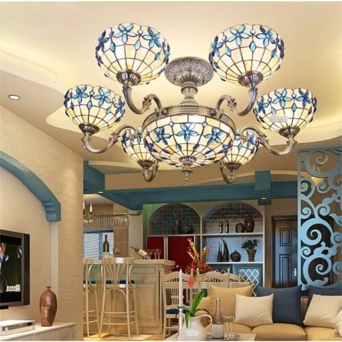 SGROW Lilac Shell Chandelier for Bedroom Living Room European LED Lampara Art Decorative Hanging Lamps Lighting Fixtures Lampada