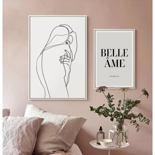 Modern Minimalist Poster Abstract Wall Art Picture Simple Character Beauty Nordic Print Canvas Painting Living Room Decoration