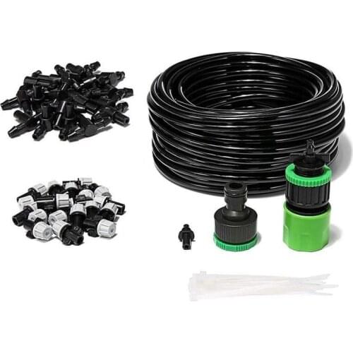 25M Outdoor Automatic Water Misting Cooling System Irrigation Sprinkler Nozzle Kit for Outdoor Garden Plants/Farm