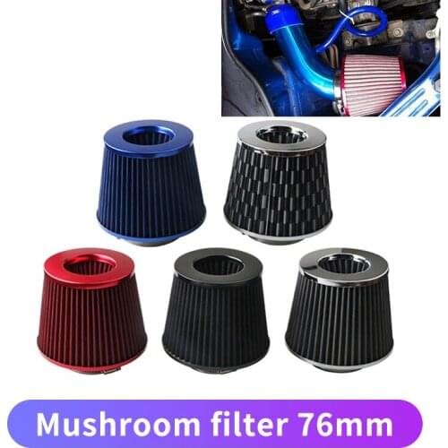 Universal Car Air Filters Performance High Flow Cold Intake Filter Induction Kit Sport Power Mesh Cone 76MM Car Accessories