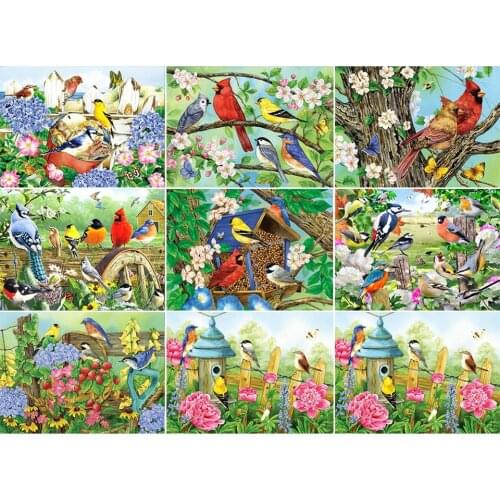 Needlework Diamond Embroidery Animal Diamond Painting Bird Mosaic Full Square Flowers Picture of Rhinestones 5D DIY Home Decor