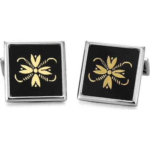 Mens clothing accessories business shirt Cufflinks square flower shape Cufflinks 1 pairs of free delivery
