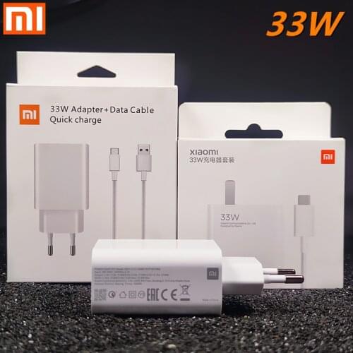 Xiaomi charger 33W EU redmi note 9 pro Turbo charge type c cable For mi 10 pro 10x lite mi 9 9t pro redmi note 9 pro NOTE 10 pro