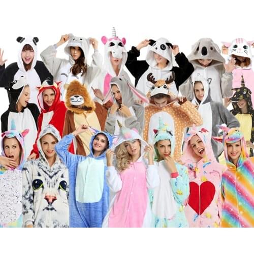 2019 Christmas Adult Unisex Women Onesie Animal Kigurumi Stitch Star Unicorn onesies Hoodies Sleepwear Winter Flannel Jumpsuit
