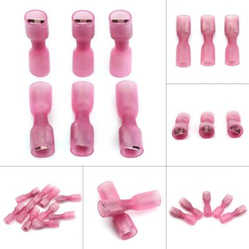 10Pcs/Set Female Insulated Spade Crimp Terminal 3 Sizes Electrical Wire Cable Heat Shrink Butt Connectors Kit