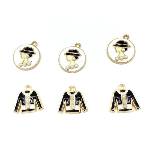 10pcs DIY Point pearl clothes beauty head shape tag alloy jewelry pendant accessories quality trend explosion models