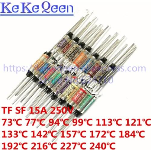 100PCS SF240Y TF 240C RY240 SEFUSE Cutoffs Thermal Fuse 15A 250V Assortment Kit SF152Y SF76Y SF113Y SF91Y SF96Y SF188Y SF240Y
