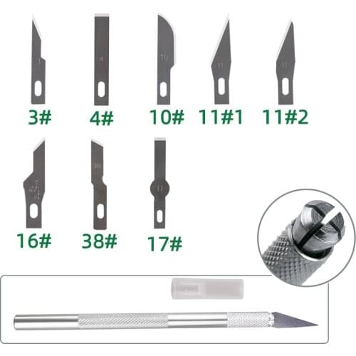 200pcs Blades Knife Sculpture Engrave Extra Backup Metal Blades Engraving DIY Craft Hobby Sculpture PCB Repair Knife Tool Parts
