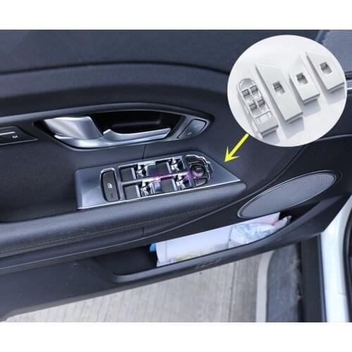 4pcs ABS Chrome Car Window Glasses Lifter Decoration Frame On Door Stickers For Landrover Range Rover Evoque 2011-17 accessories