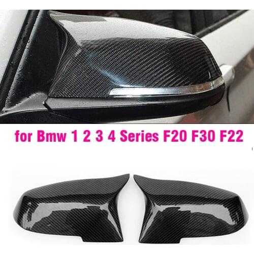 Rearview Mirror Covers for Bmw 1 2 3 4 Series F20 F30 116i 118i 120i 125i 130i 320i 328i 330i Rear-View Carbon Fiber Gloss Black