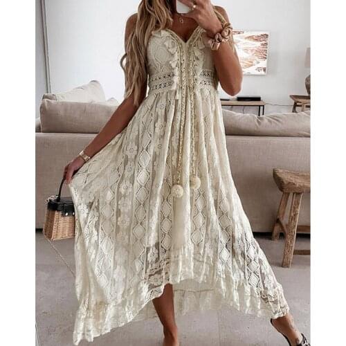 Elegant Lace Maxi Dress Women Summer Soild Color Ruffles Long Sleeve Irregular Dress Sexy V Neck Cocktail Prom Gown Long Dress