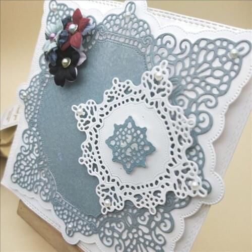 Square lace layered cutting dies stitch Scrapbooking for Card Making DIY Embossing Cuts New Craft Window Accessories Frame Dies