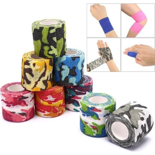 4.5m Camouflage Elastic Wrap Tape Hunt Disguise Self Adhesive Sports Protector Knee Finger Ankle Athletic Bandage