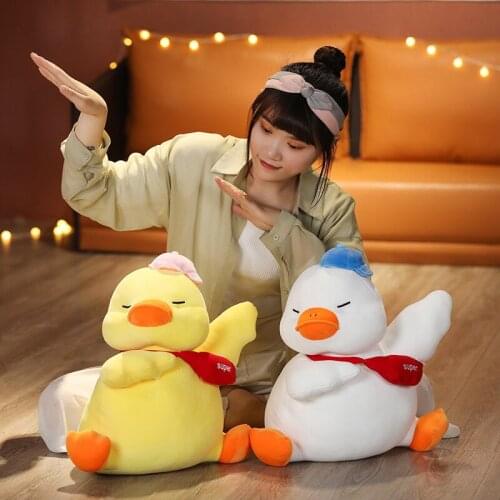 Hot Sell 25/50cm New Design Awesome Yellow Duck Plush Toy Duck Soft Stuffed Doll Learning encouragement Toy Kids Birthday Gift