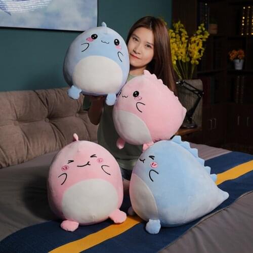 1pc 20/30/40cm Kawaii Round Dinosaur Plush Toys Stuffed Soft Animal Cartoon Dino Pillow Sofa Cushion Birthday Gift for Girls Kid
