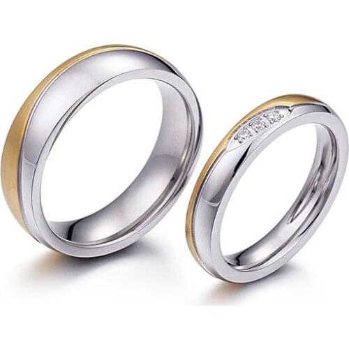 Fashion couple ring new titanium steel three s simple couple ring