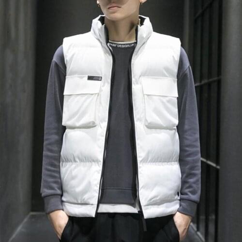 Men Jacket Winter Men Vest For Down Cotton Sleeveless Jacket Waistcoat Man Warm Mens Coat Sleeveless Warm Lined Male Slim Gilet