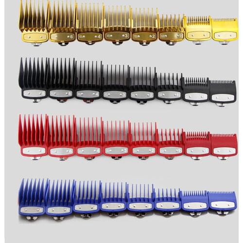 8 Pcs Hair Clipper Limit Comb Gold Professional Universal Hair Clipper Limit Comb Size Barber Replacement Push Shear Tool