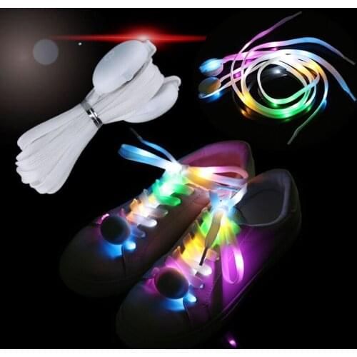 New LED Sport Shoe Laces Fashion Club Disco Dancing Party Running Light Up Glow Multicolor Men Shoelaces Luminous Shoe Strings