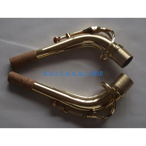 2pcs New Alto saxophone neck 1pc 24mm and1pc24.5mm gold lacquer