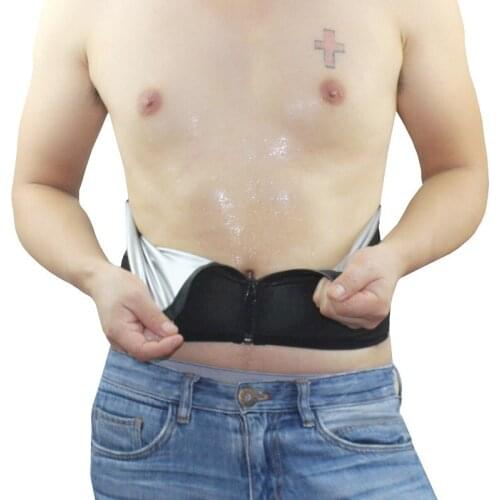 New Men Workout Waist Trainer Tummy Slimming Zip Sauna Body Shaper Trimmer Belt Abs Abdomen Shapewear Weight Loss Corset Fitness