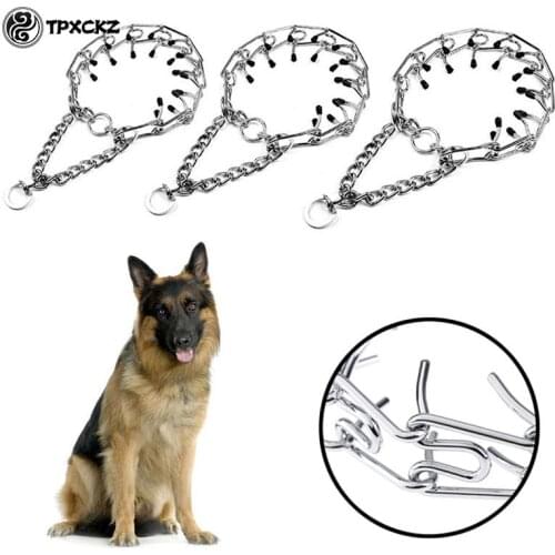 Pet Dog Chain Training Collar Prong Choker Collars Pet Iron Metal Choke Neck Leash Walking Training Tool Supplies For Toys