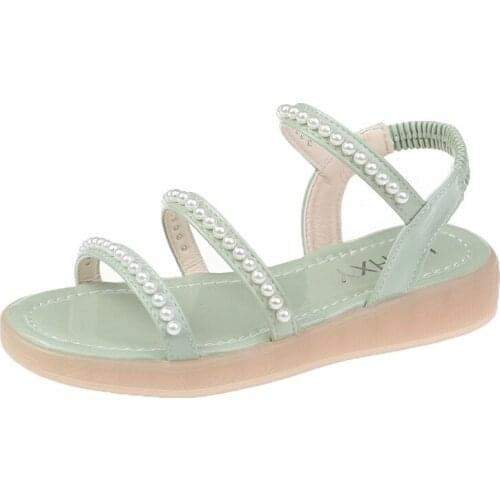 Women Sandals Summer Shoes Flat Wedges Fashion Elastic Band String Bead Comfortable Casual Platform Female Slides