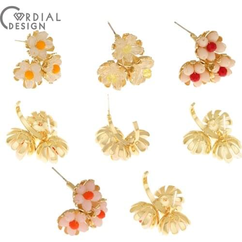 Cordial Design 20Pcs 24*25MM Crystal Earrings Stud/Hand Made/Jewelry Accessories/DIY Earring Making/Jewelry Findings Components