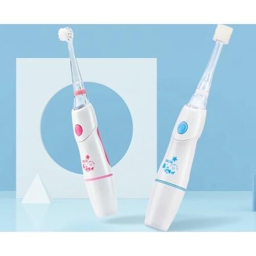 SG-976 Children Electric Toothbrush 1-3-6-12 years-old Baby Kids 360-Degree Brush Head Soft Bristle Smart Sonic Toothbrush