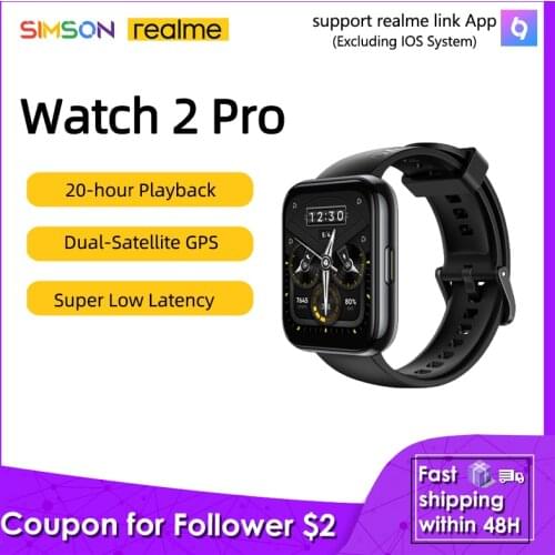 Global Version realme Watch 2 pro Smart Watch 1.75" Color Display GPS High-Precision Dual-Satellite 90 Sport Modes Real Stock